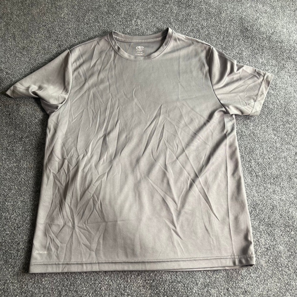 Athletic Works Mens Gray DriWorks Performance Short Sleeve‎ T-Shirt Size L 42-44
